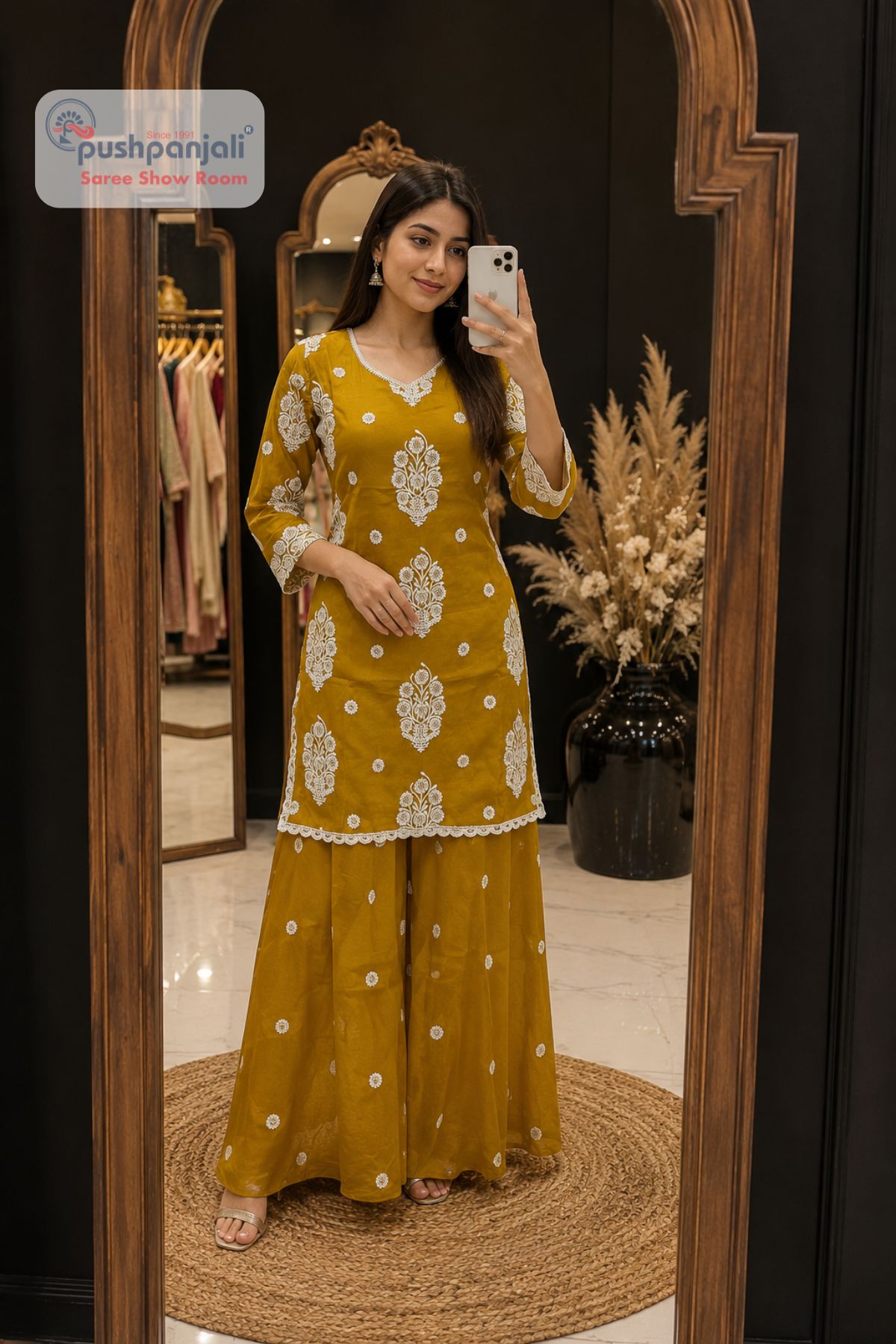 Mustard Yellow Embroidered Co-ord Set - Image 2