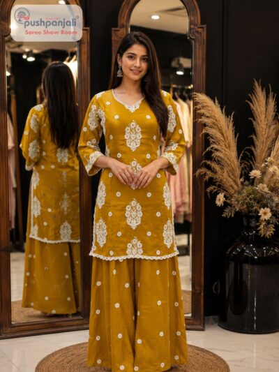 Mustard Yellow Embroidered Co-ord Set