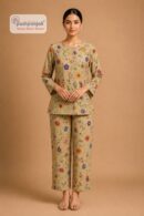 Women's Beige Floral Printed Co-ord Set
