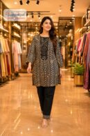 Black & Beige Printed Cotton Co-Ord Set