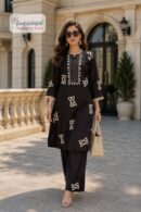 Women's Black Printed Kurta Pant Set