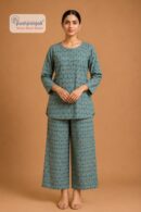 Women's Sky Blue Printed Co-ord Set