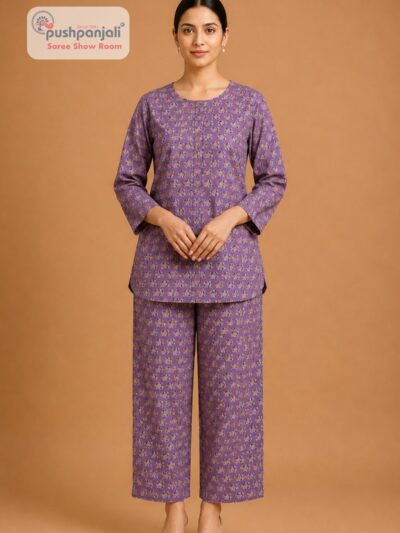 Women's Purple Printed Co-ord Set