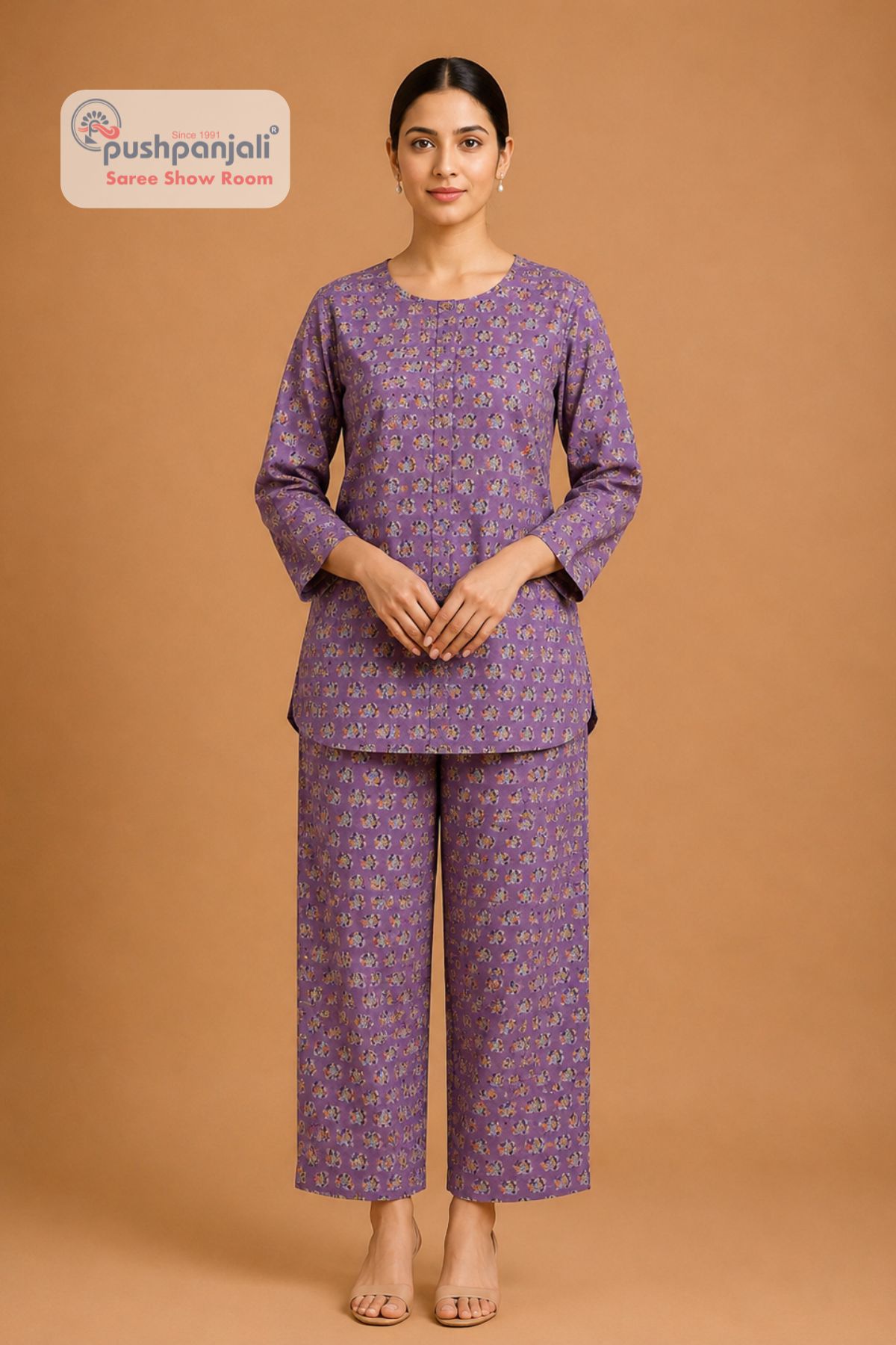 Women's Purple Printed Co-ord Set