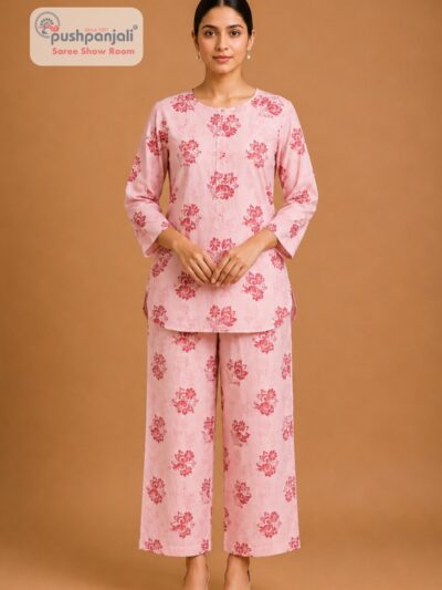 Women's Pink Floral Printed Co-ord Set