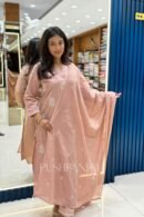 Premium Cotton Embro Embroidered Kurta Set with Dupatta – Dusty Rose Pink
