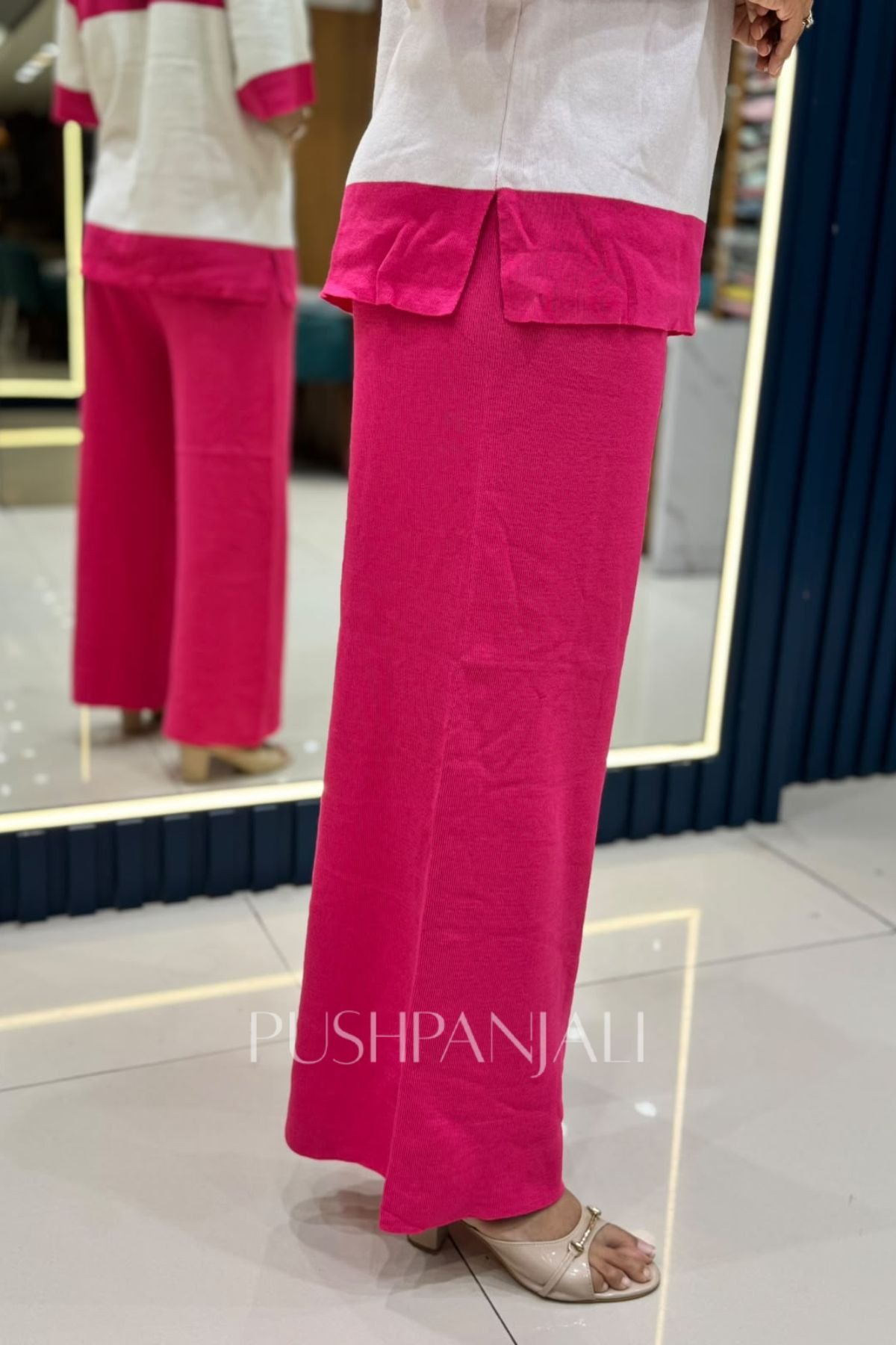 Pink & White Floral Co-Ord Set | Premium Airport Look & Casual Wear - Image 3