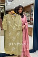 Muted Olive Green Cotton Straight Kurta Pant Set