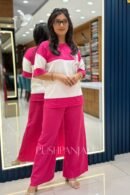 Pink & White Floral Co-Ord Set | Premium Airport Look & Casual Wear