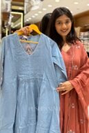 Premium Cotton Embroidered Kurta Set with Dupatta – Sky Blue