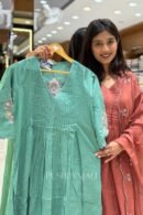 Premium Cotton Embroidered Kurta Set with Dupatta – Sage Green
