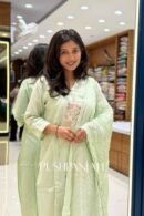 Premium Cotton Embroidered Kurta Set with Dupatta – Mint Green