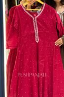 Premium Rani Pink Embroidered Anarkali Kurta for Women