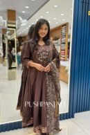Premium Coffee Brown Cotton Embroidered Kurta Pant Set with Dupatta for Women