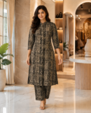 Premium Black Printed Long Co-Ord Set for Women