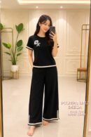 Black Floral Embroidered Co-Ord Set | Premium Airport Look & Casual Wear