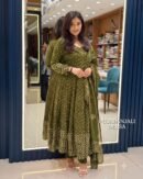 Olive Green Anarkali Suit Set
