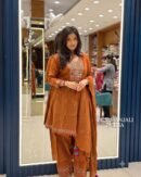Designer Rust Orange Suit Set