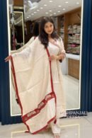 Butter White Embroidered Anarkali Kurta Pant Dupatta Set
