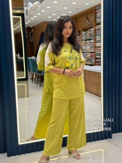 Yellow Embroidered Co-Ord Set