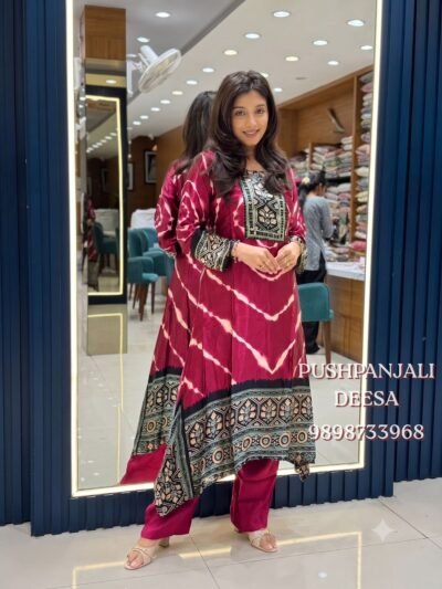 Rich Wine Designer GAGGY SILK Suit Set