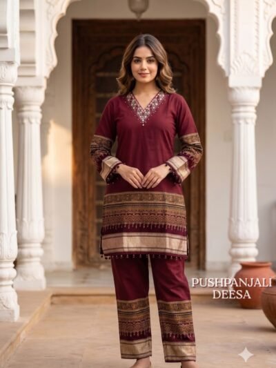 Maroon Designer Co-Ord Set