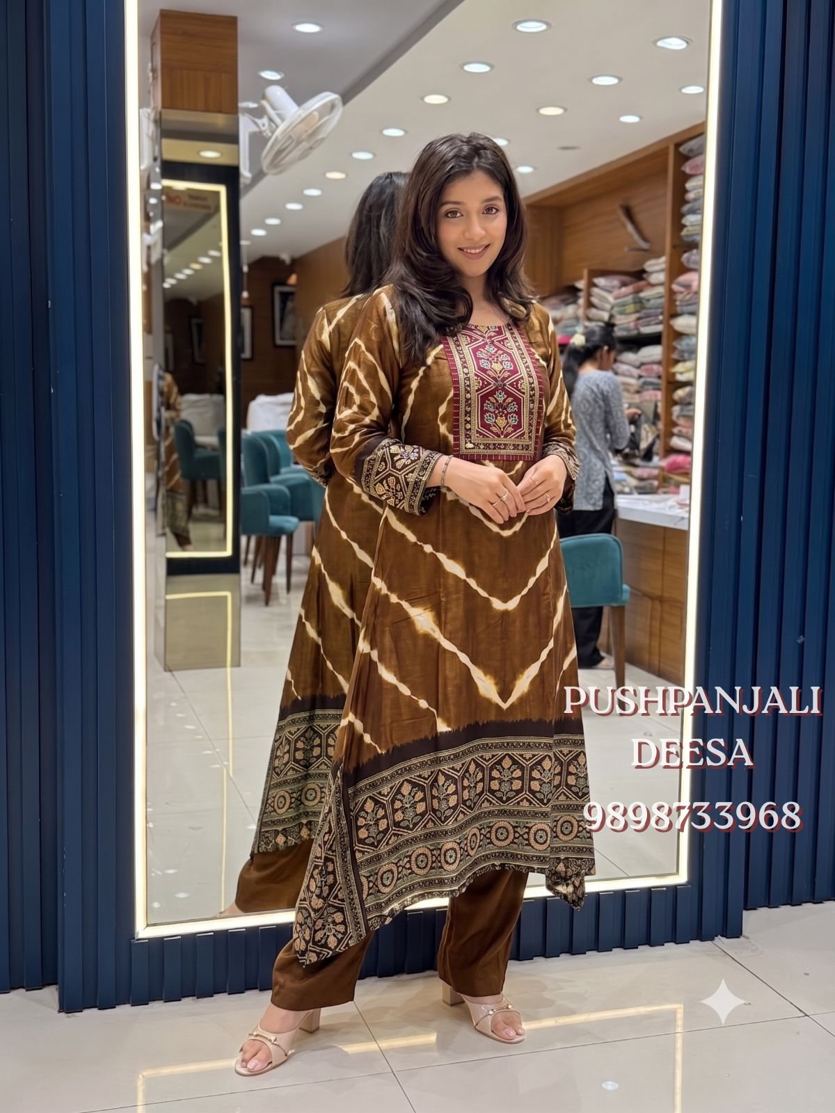 Chocolate Brown Designer GAGGY SILK Suit Set