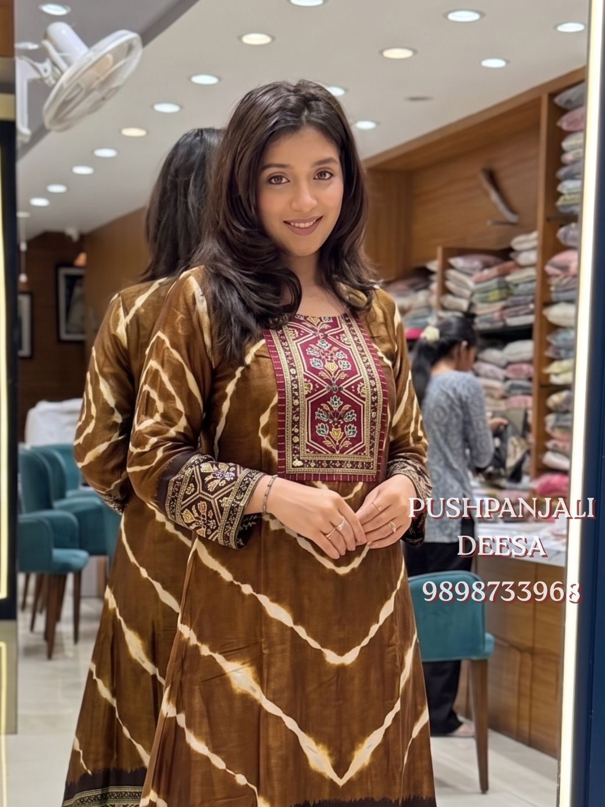 Chocolate Brown Designer GAGGY SILK Suit Set - Image 2