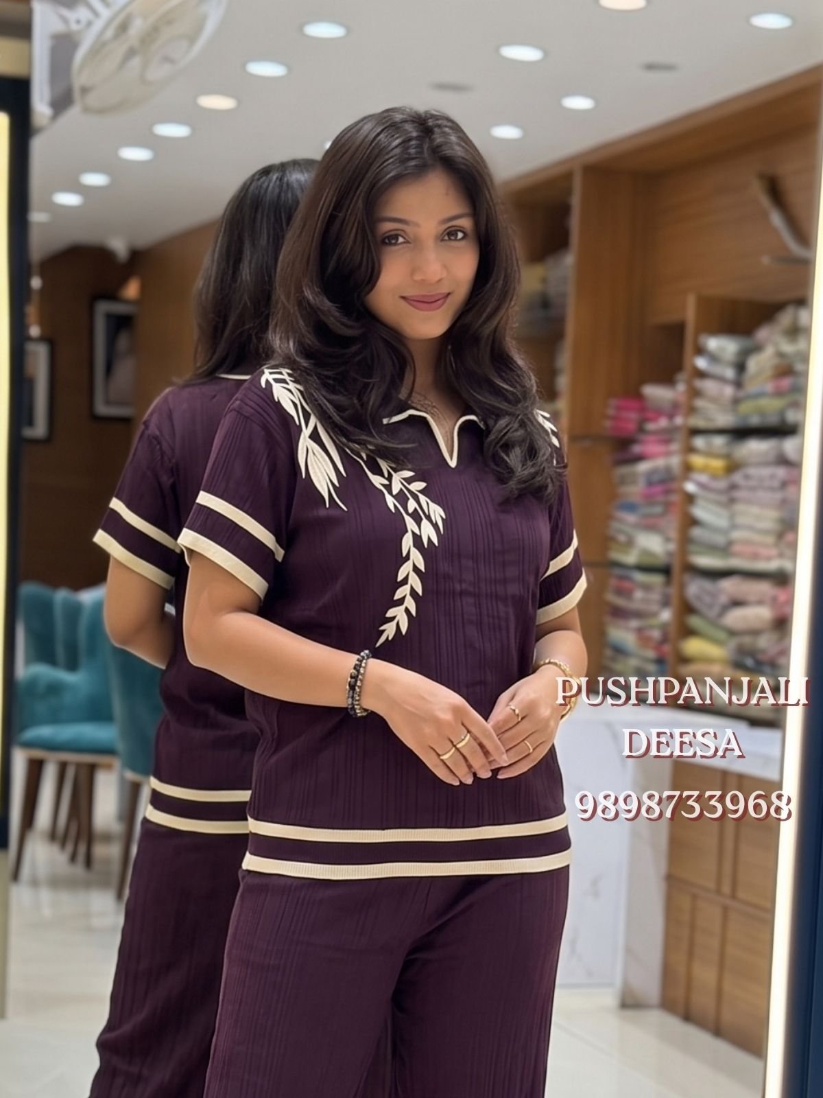 Plum Purple Designer Premium Co-Ord Set - Image 2