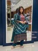 Teal Blue Designer GAGGY SILK Suit Set