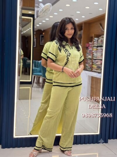 Lime Yellow Designer Premium Co-Ord Set