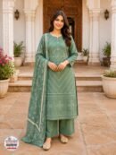 Sage Green Printed Kurta Pant Set with Dupatta