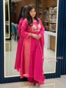 Premium Mul Chanderi Pink Designer Kurti Set