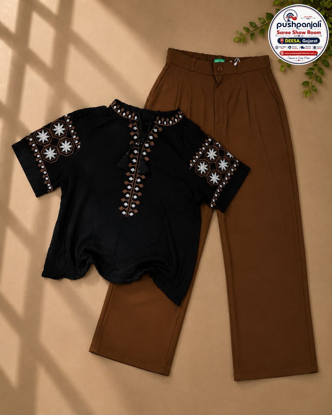 Black Embroidered Imported Top - Image 2