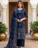 Navy Blue Bandhani Printed 3-Piece Set