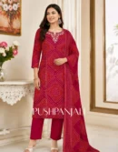 Rani Pink Bandhani Printed 3-Piece Set