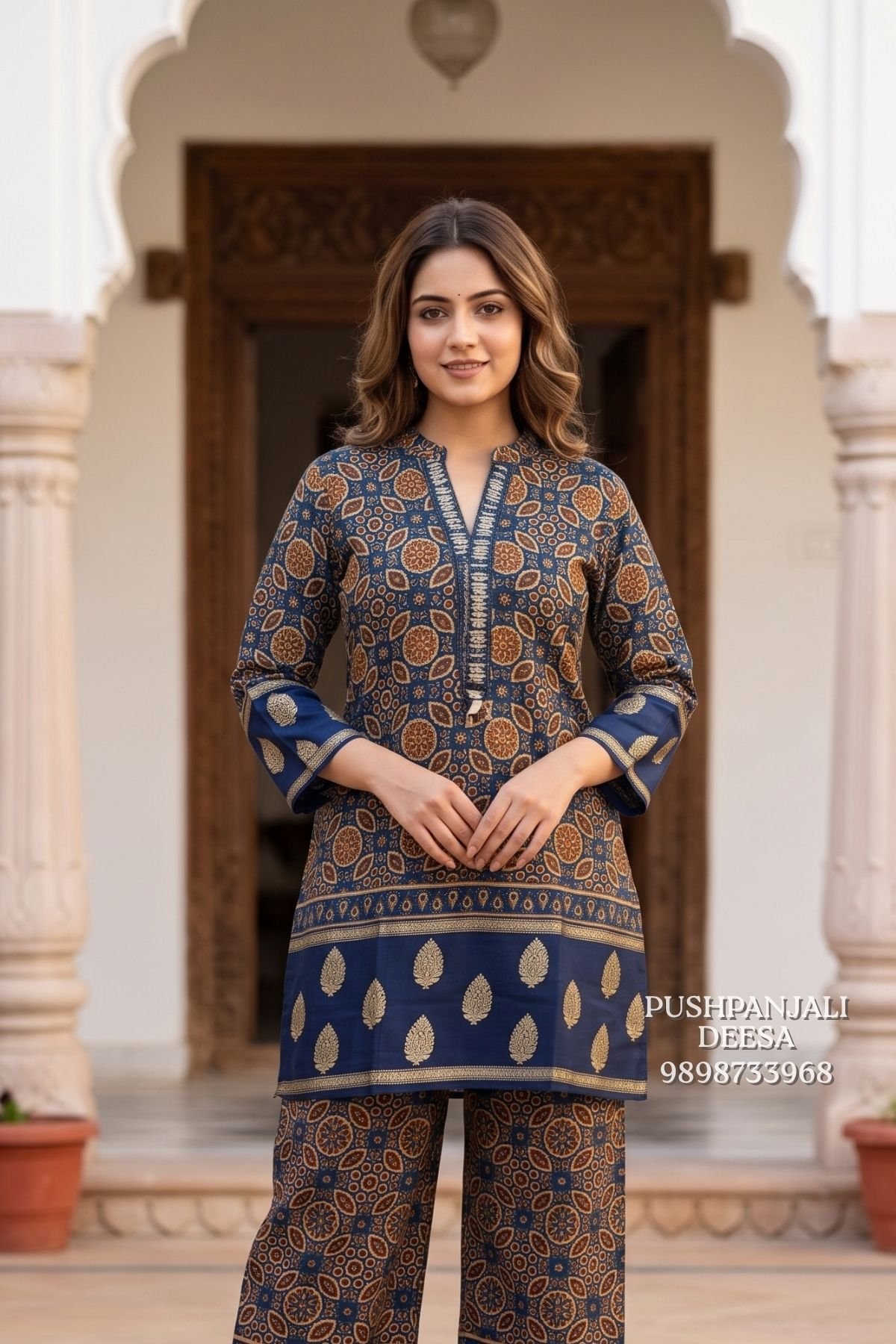 Navy Blue Printed Co-Ord Set