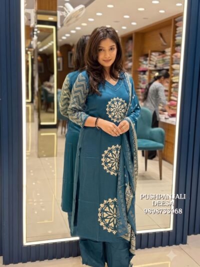 Teal Blue GAGGY SILK Suit Set