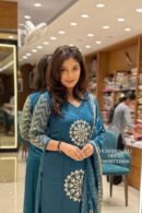 Teal Blue GAGGY SILK Suit Set