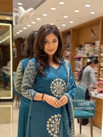 Teal Blue GAGGY SILK Suit Set