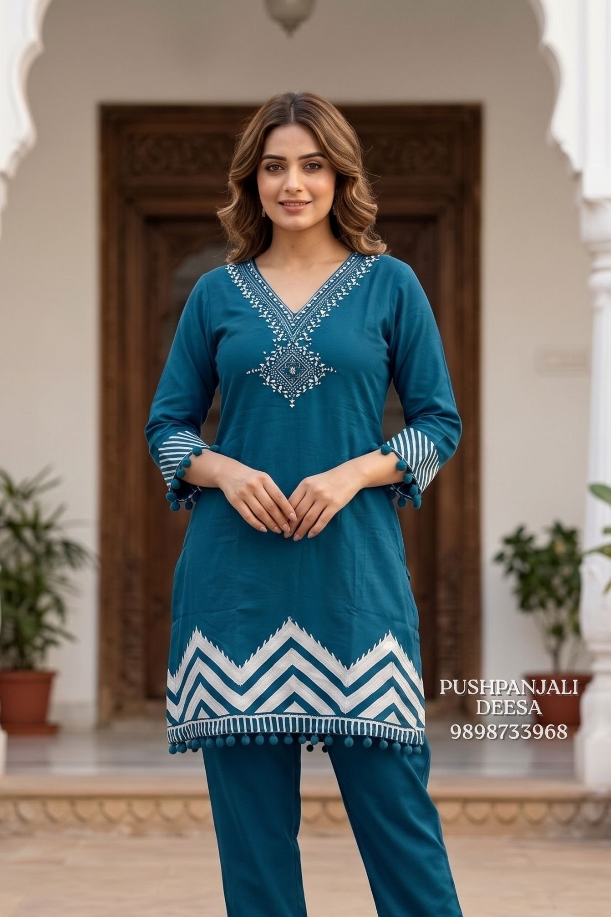 Teal Blue Modal Co-Ord Set - Image 2