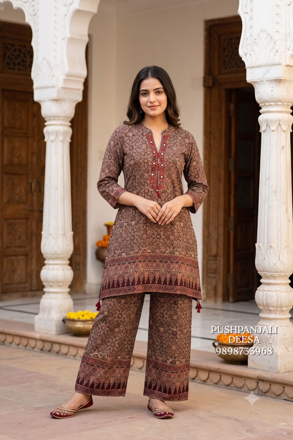 Printed Mashru Gaggy Co-Ord Set - Image 4