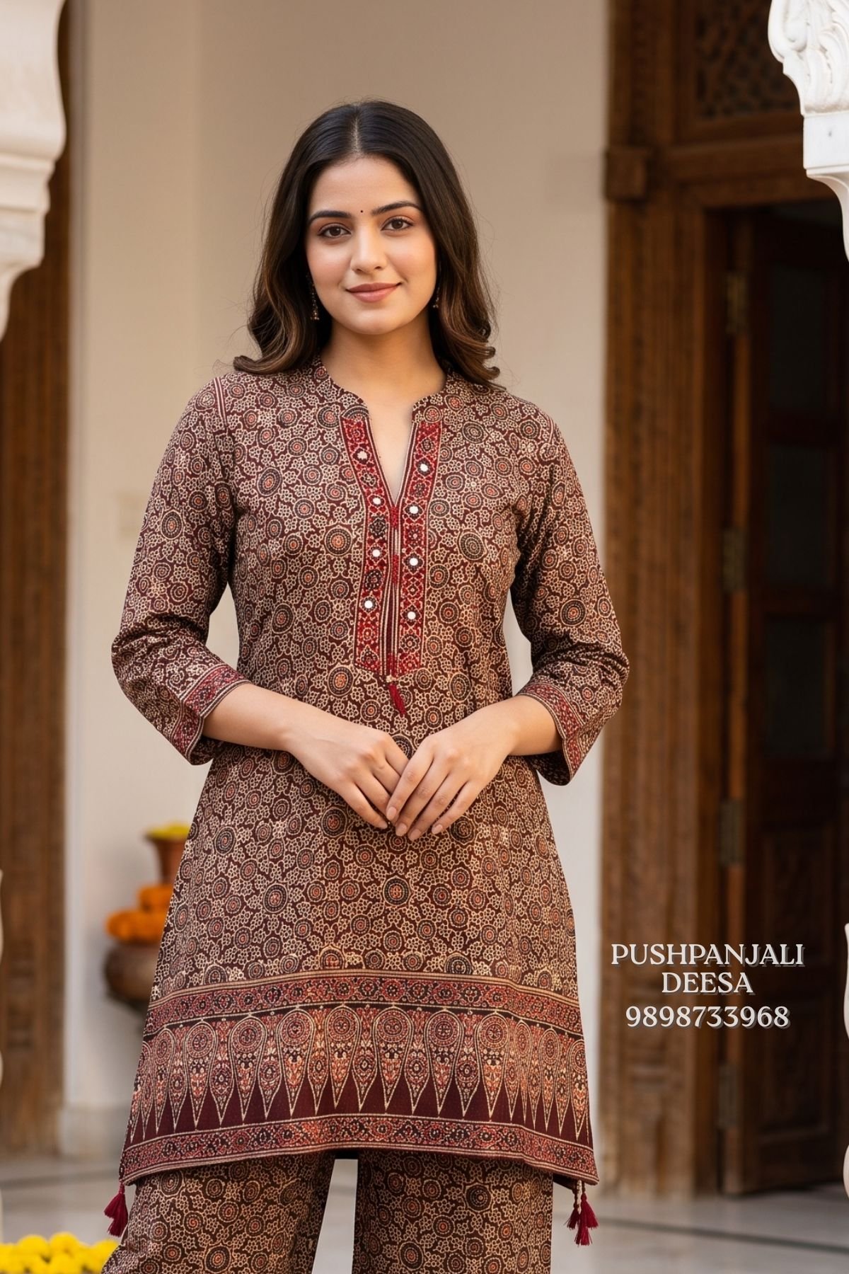 Printed Mashru Gaggy Co-Ord Set - Image 2