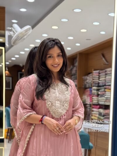 Pink Embroidered Kaftan