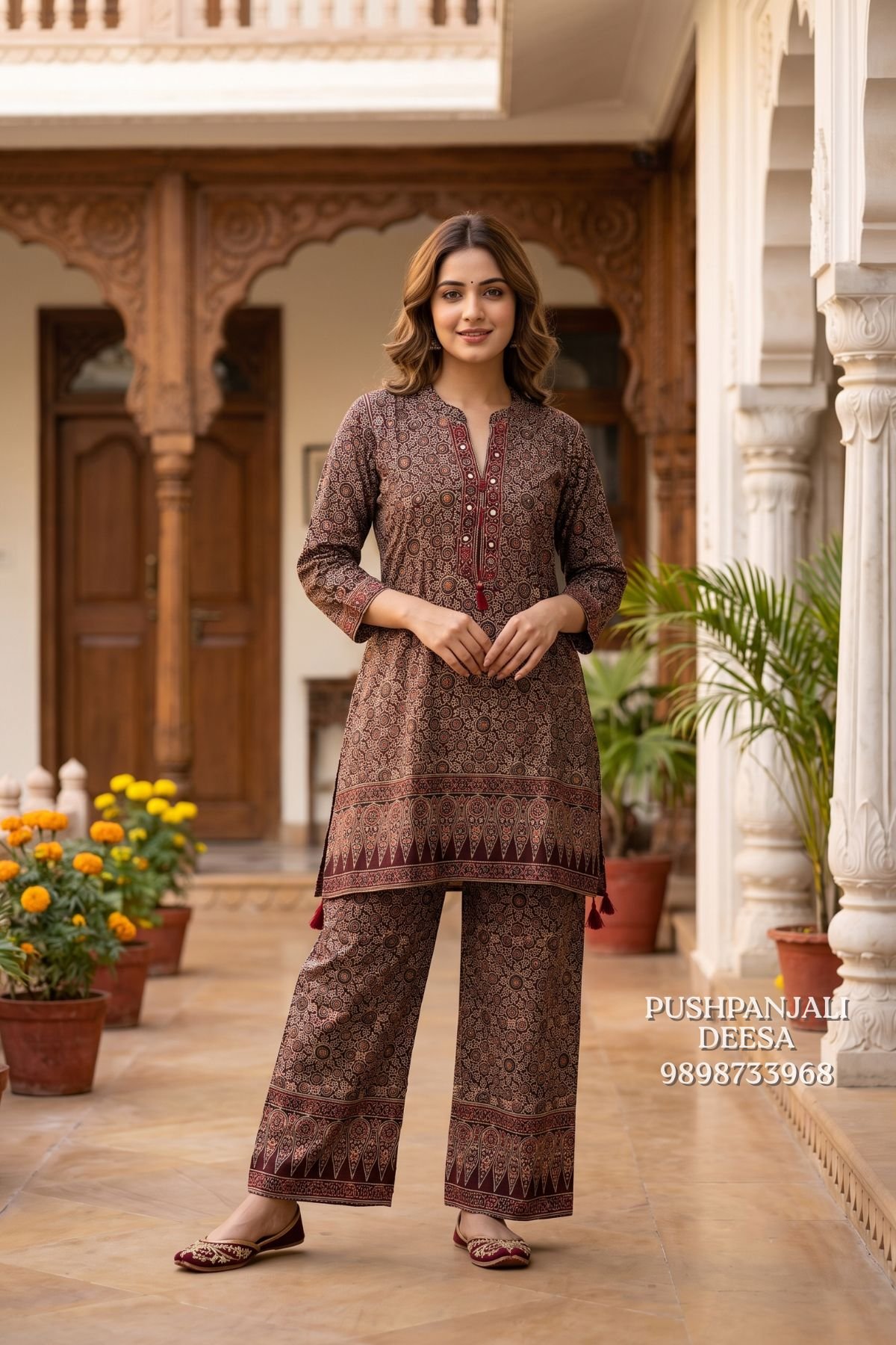 Printed Mashru Gaggy Co-Ord Set