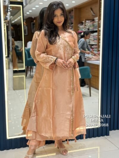 Peach Rose Embroidered Kurta Pant