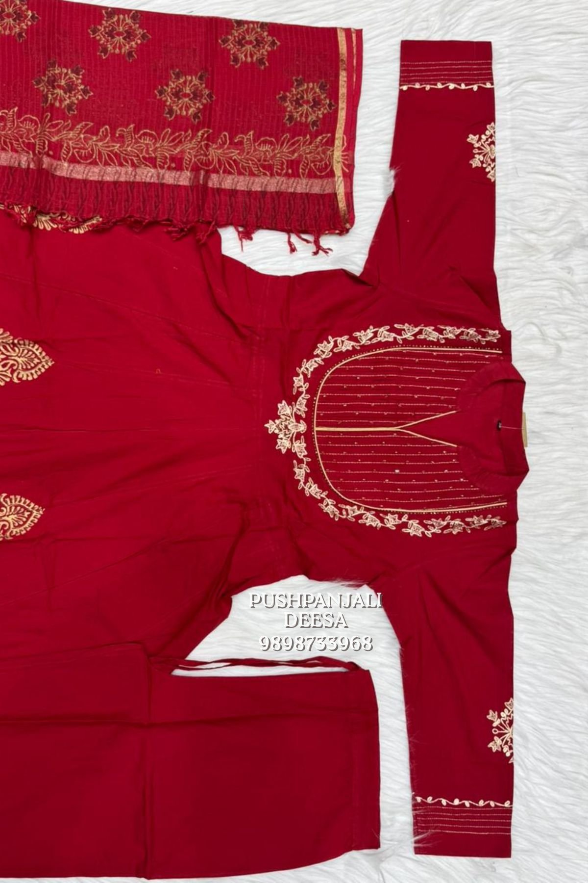 Maroon Embroidered Anarkali Suit Set - Image 3