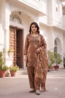 Brown Gaggy Silk with Mashru Suit Set