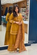 Mustard Yellow Designer Farshi Salwar Suit Set