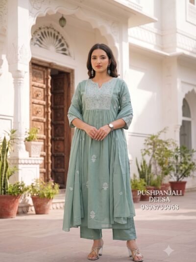 Sage Green Cotton Suit Set